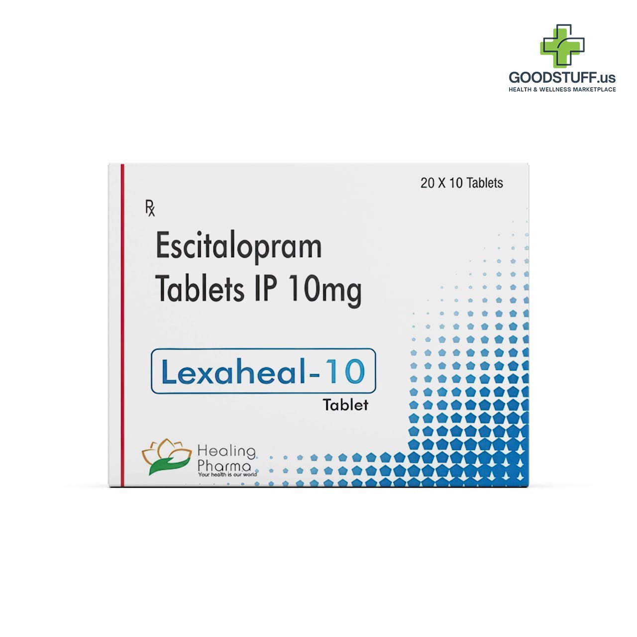 ESCITALOPRAM (LEXAHEAL) 10MG - 1 BOX = 200 TABLETS - HEALING PHARMA - Image 2