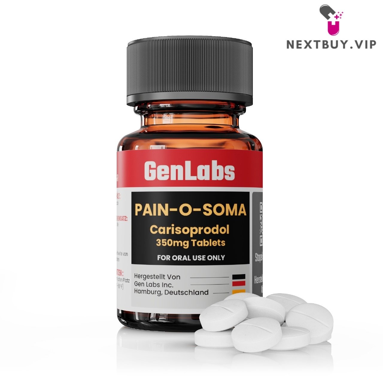 Pain – O – Soma (carisoprodol) 350 mg – 30 Tablets – Genlabs